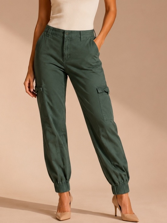 Vanilla Star Pants - Vanilla Star Olive Green Cargo Jogger Pants Size M Utility Y2K